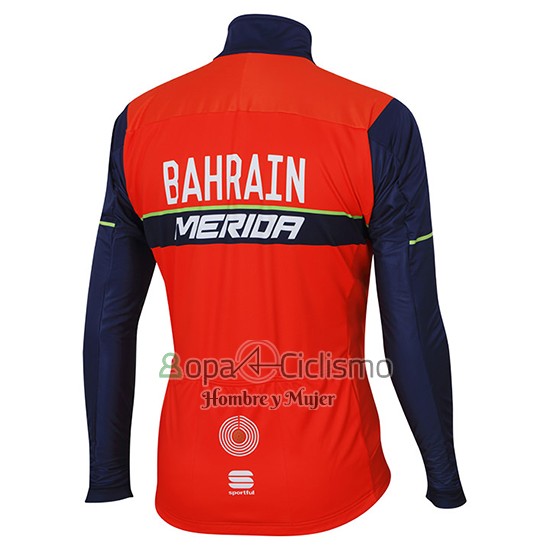 Bahrain Merida Ropa Ciclismo Culotte Largo 2017 Mangas Largas Rojo